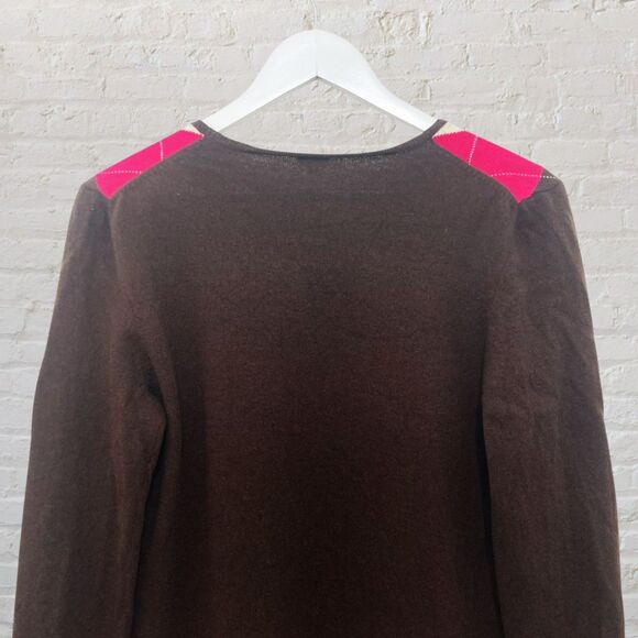 J.Crew Argyle Wool/Cashmere Sweater L - Picture 5 of 13